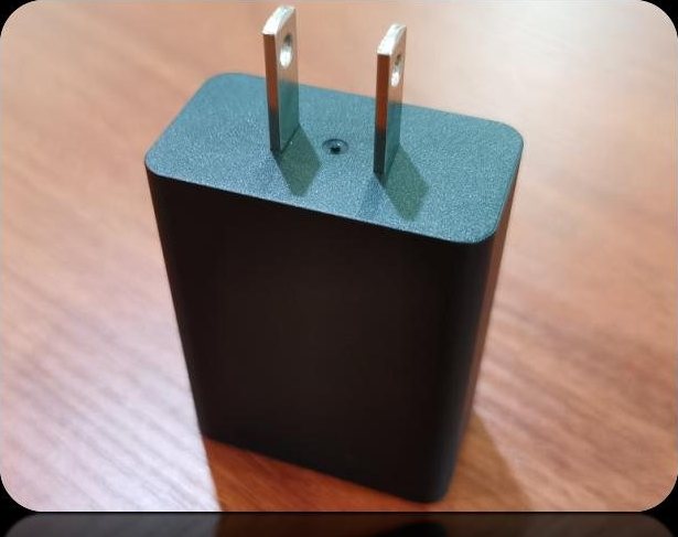 Black Cube Charger Housing with Fixed US Pins