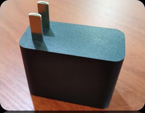 Black Charger Housing with Fixed Two-Pin Plug